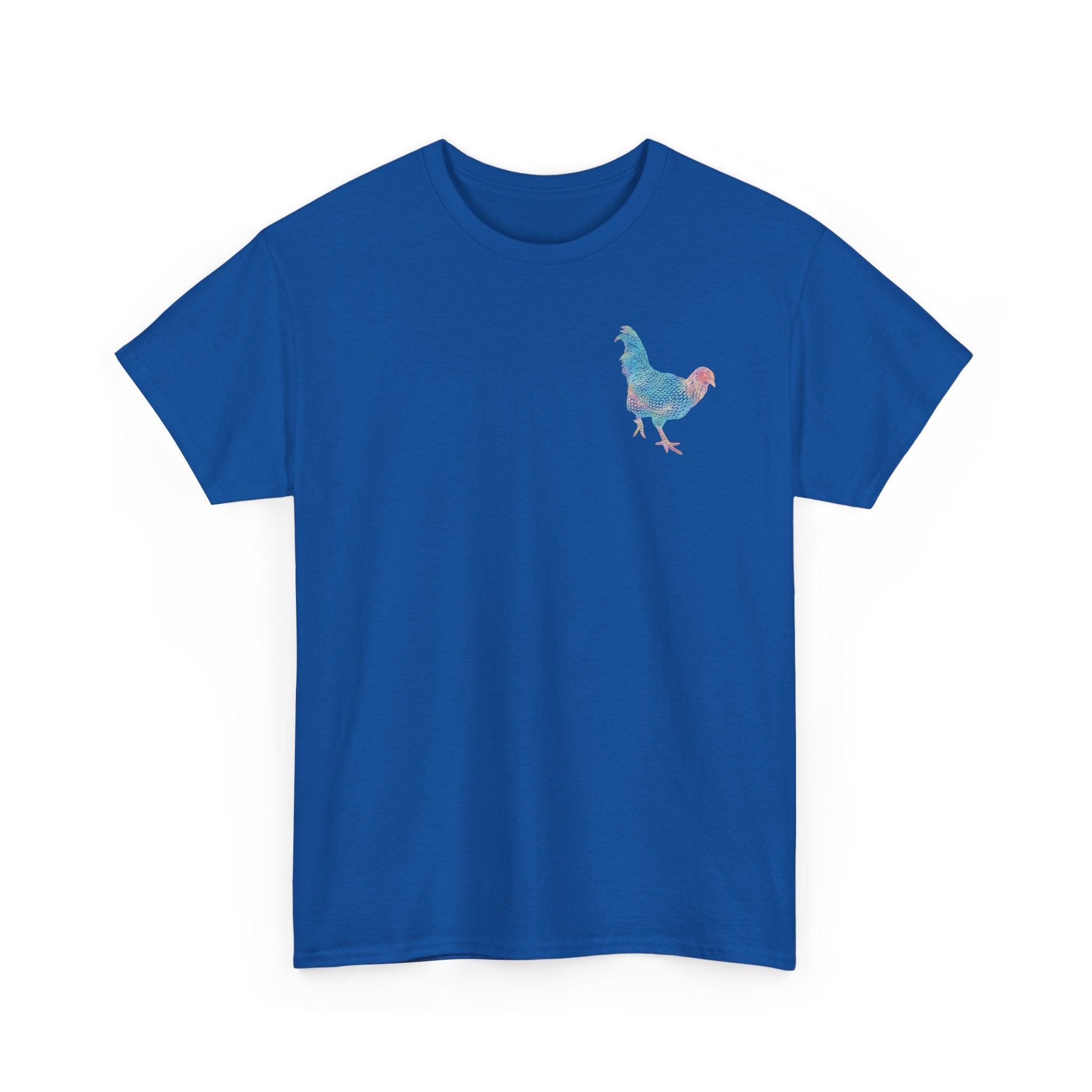 Unisex T-Shirt - Laser Rooster Neon Polygon Design - Casual Wear, Gift for Reptile Lovers, Animal Lovers Apparel, Unique Streetwear