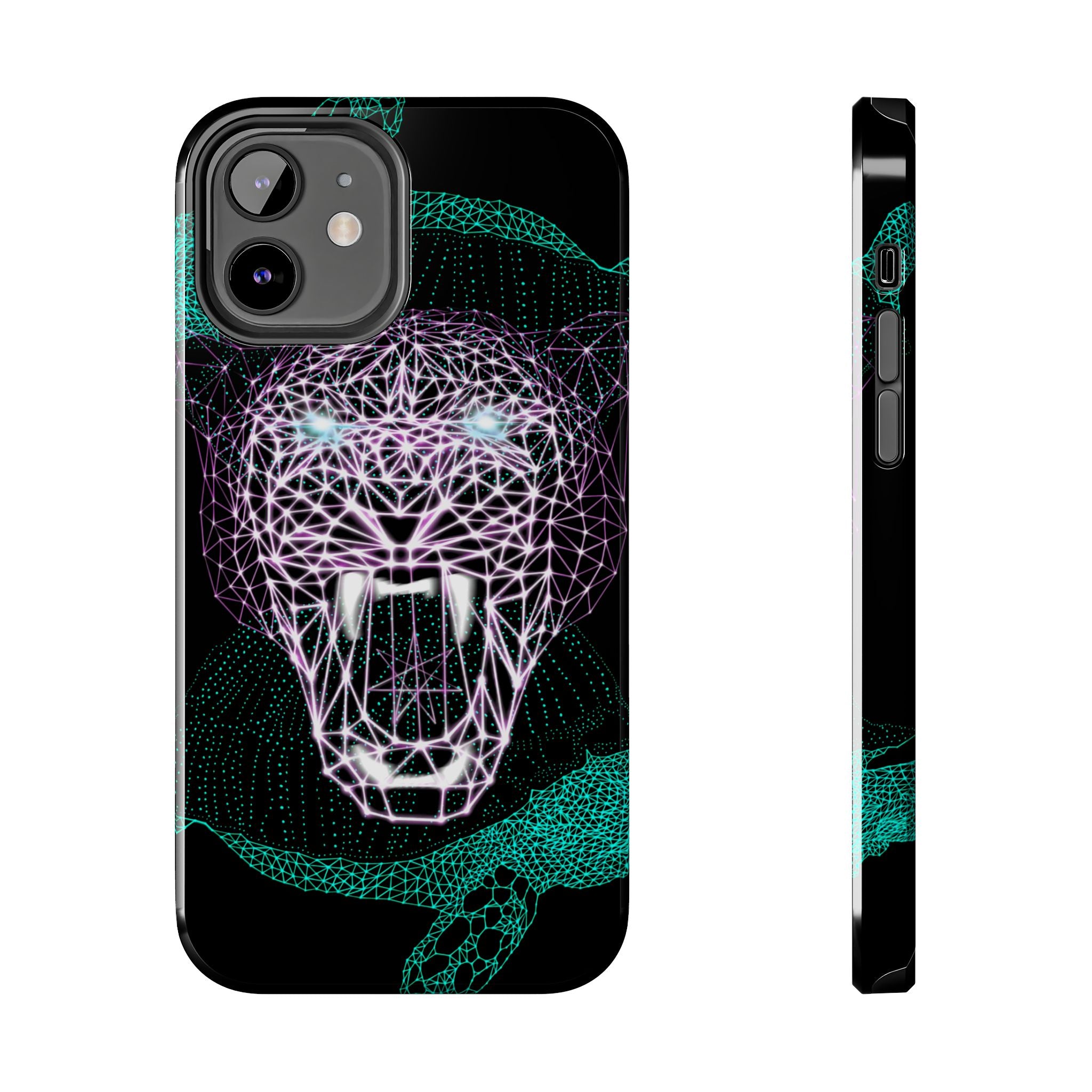 Phone Case - Fierce Panther Neon Polygon Design, Tough Phone Cases for Adventurers, Unique Smartphone Protector, Gift for Tech Lovers, Stylish Cell Phone [...]