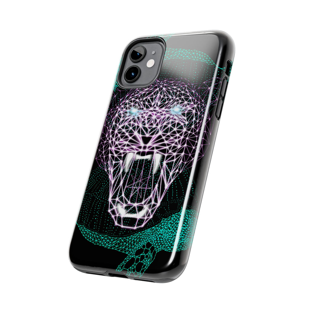 Phone Case - Fierce Panther Neon Polygon Design, Tough Phone Cases for Adventurers, Unique Smartphone Protector, Gift for Tech Lovers, Stylish Cell Phone [...]