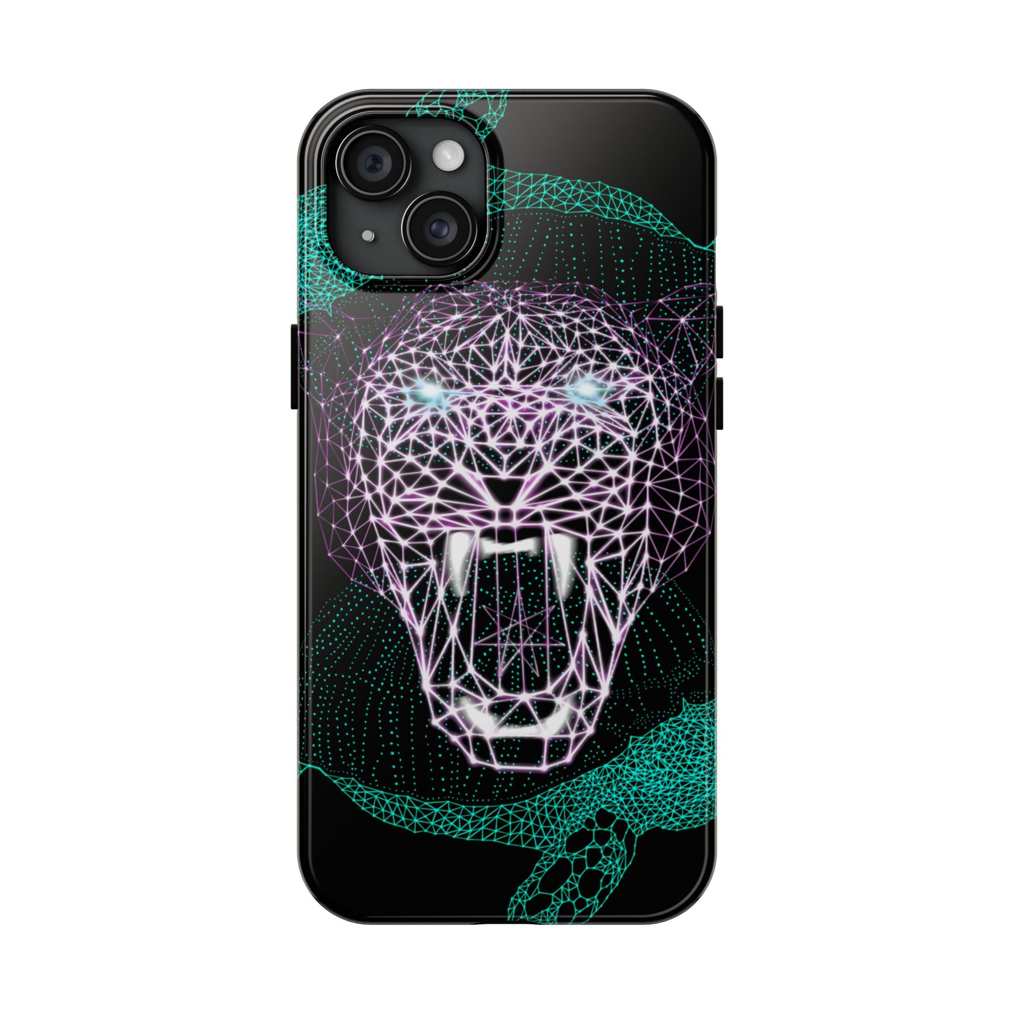 Phone Case - Fierce Panther Neon Polygon Design, Tough Phone Cases for Adventurers, Unique Smartphone Protector, Gift for Tech Lovers, Stylish Cell Phone [...]