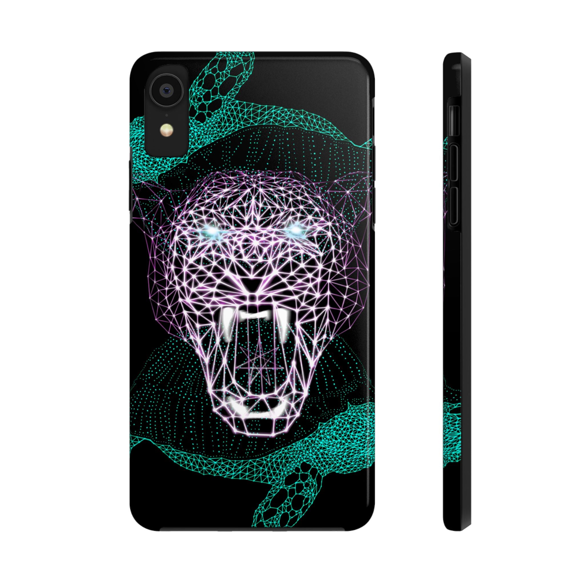 Phone Case - Fierce Panther Neon Polygon Design, Tough Phone Cases for Adventurers, Unique Smartphone Protector, Gift for Tech Lovers, Stylish Cell Phone [...]