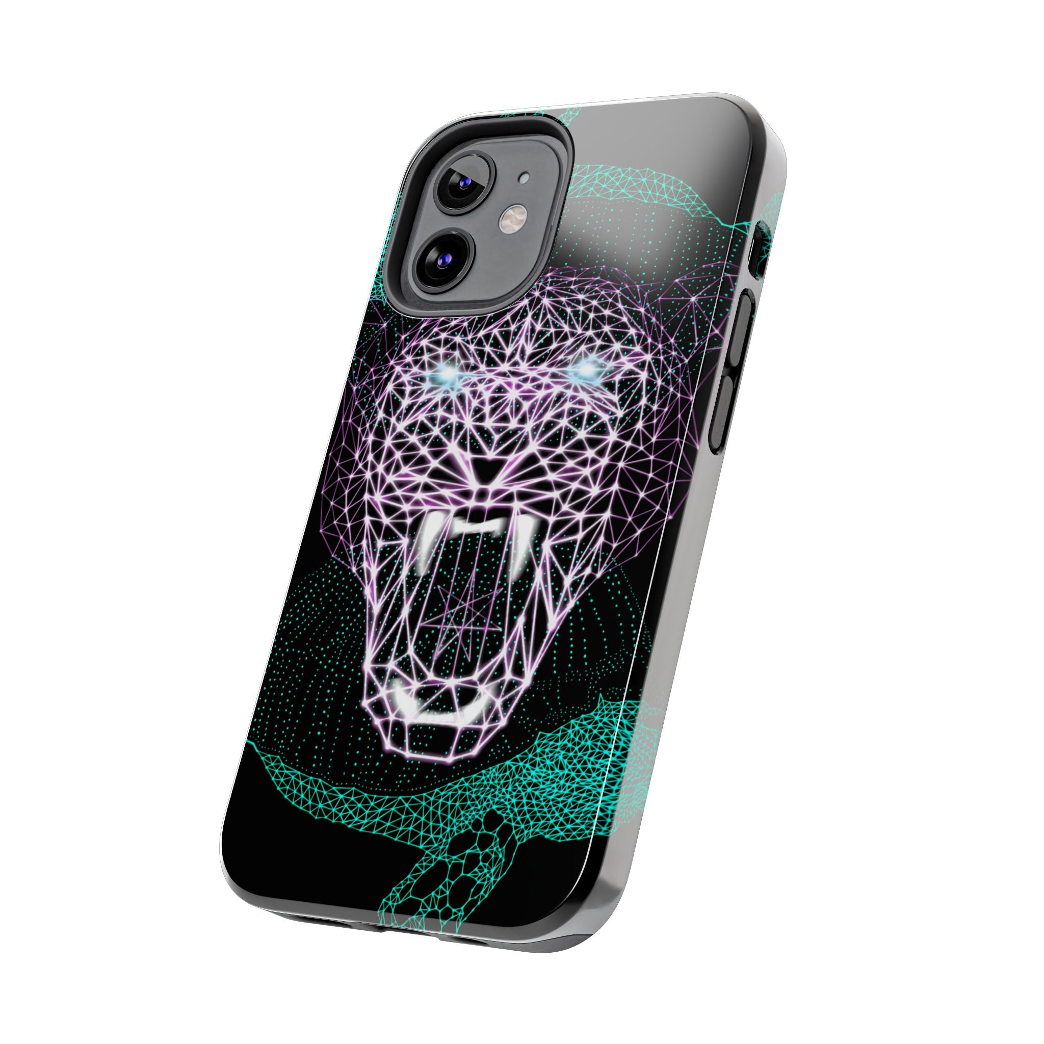 Phone Case - Fierce Panther Neon Polygon Design, Tough Phone Cases for Adventurers, Unique Smartphone Protector, Gift for Tech Lovers, Stylish Cell Phone [...]