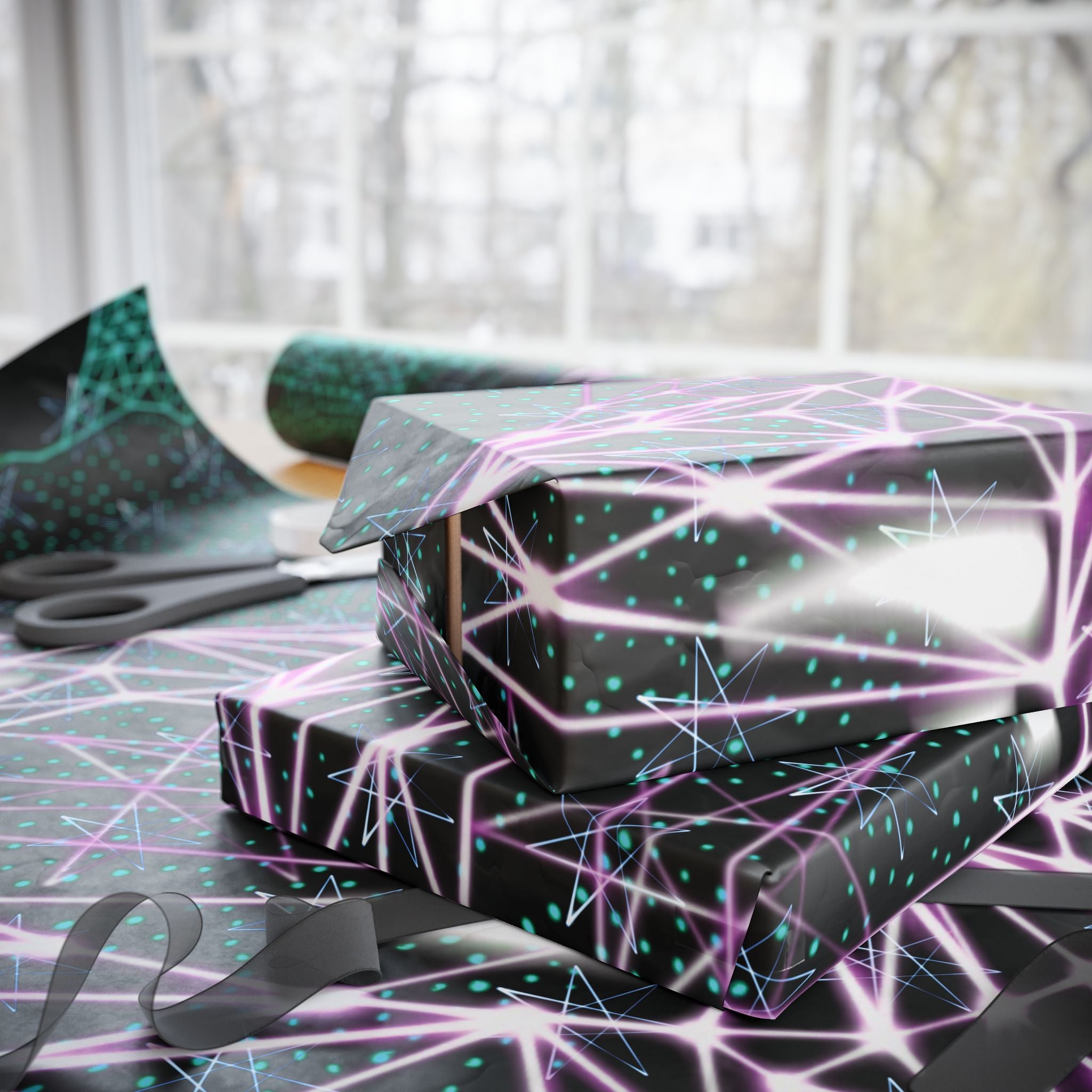 Wrapping Paper - Neon Polygon Fierce Design