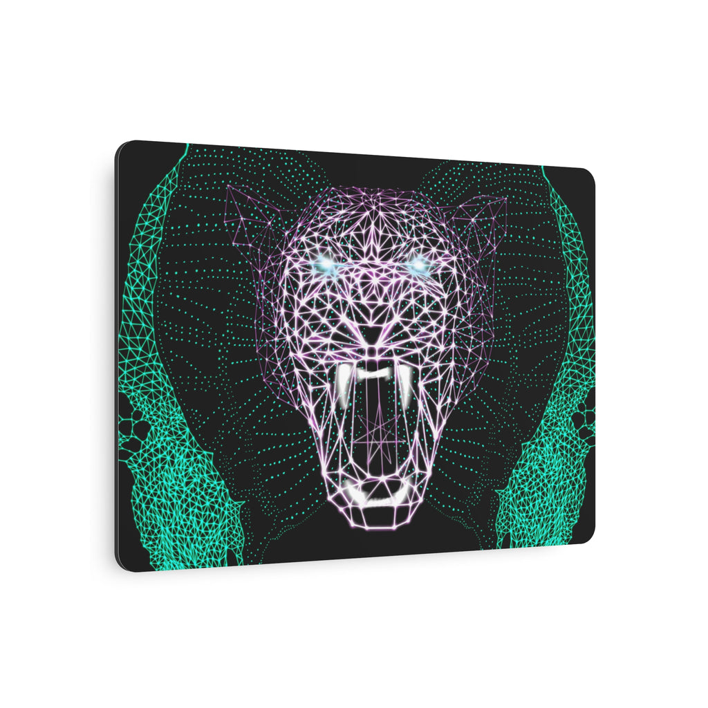 Metal Art Sign - Neon Polygon Fierce Design, Wall Decor, Unique Home Decoration, Gift for Animal Lovers, Office Art, Birthday Gift, Nature Wall Art