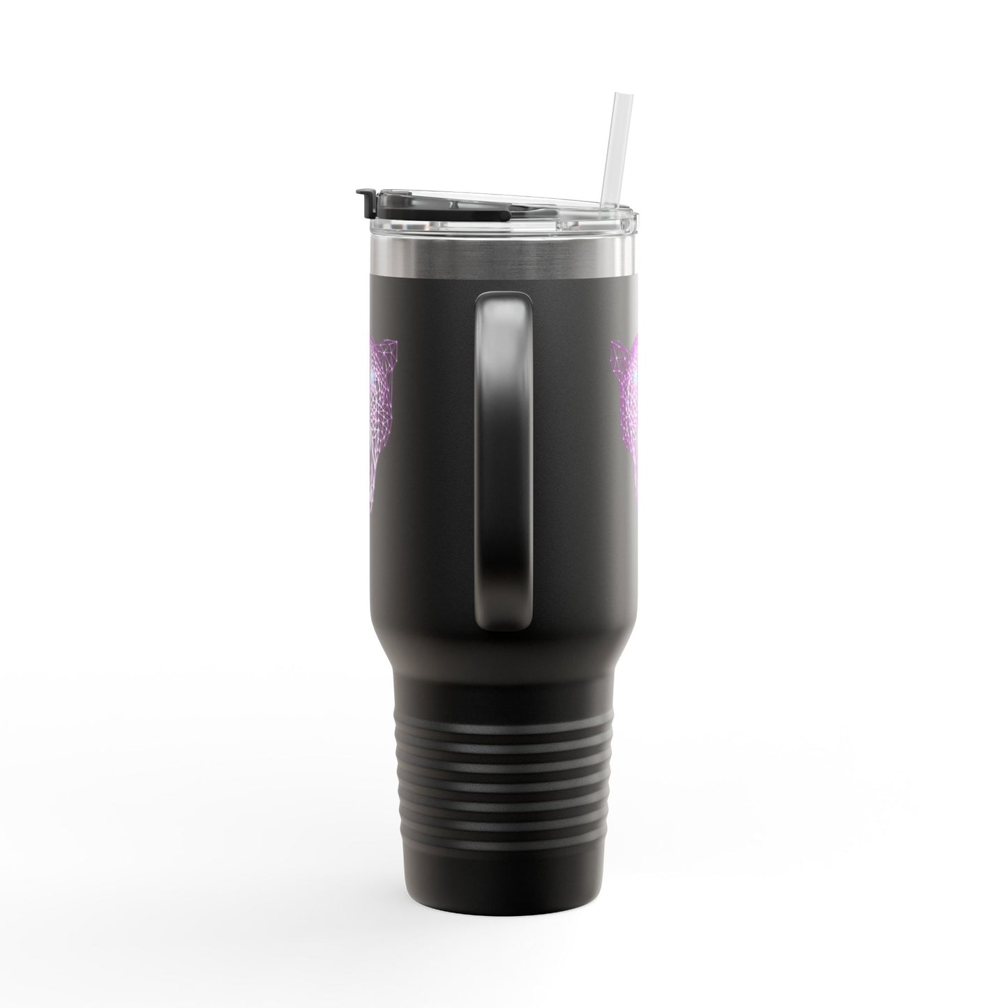 Compact Insulated Travel Mug - Laser Panther Neon Polygon Design, Perfect for on-the-go coffee lovers, Durable tumbler, Outdoor adventures, Birthday [...]