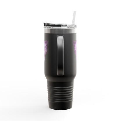 Compact Insulated Travel Mug - Laser Panther Neon Polygon Design, Perfect for on-the-go coffee lovers, Durable tumbler, Outdoor adventures, Birthday [...]