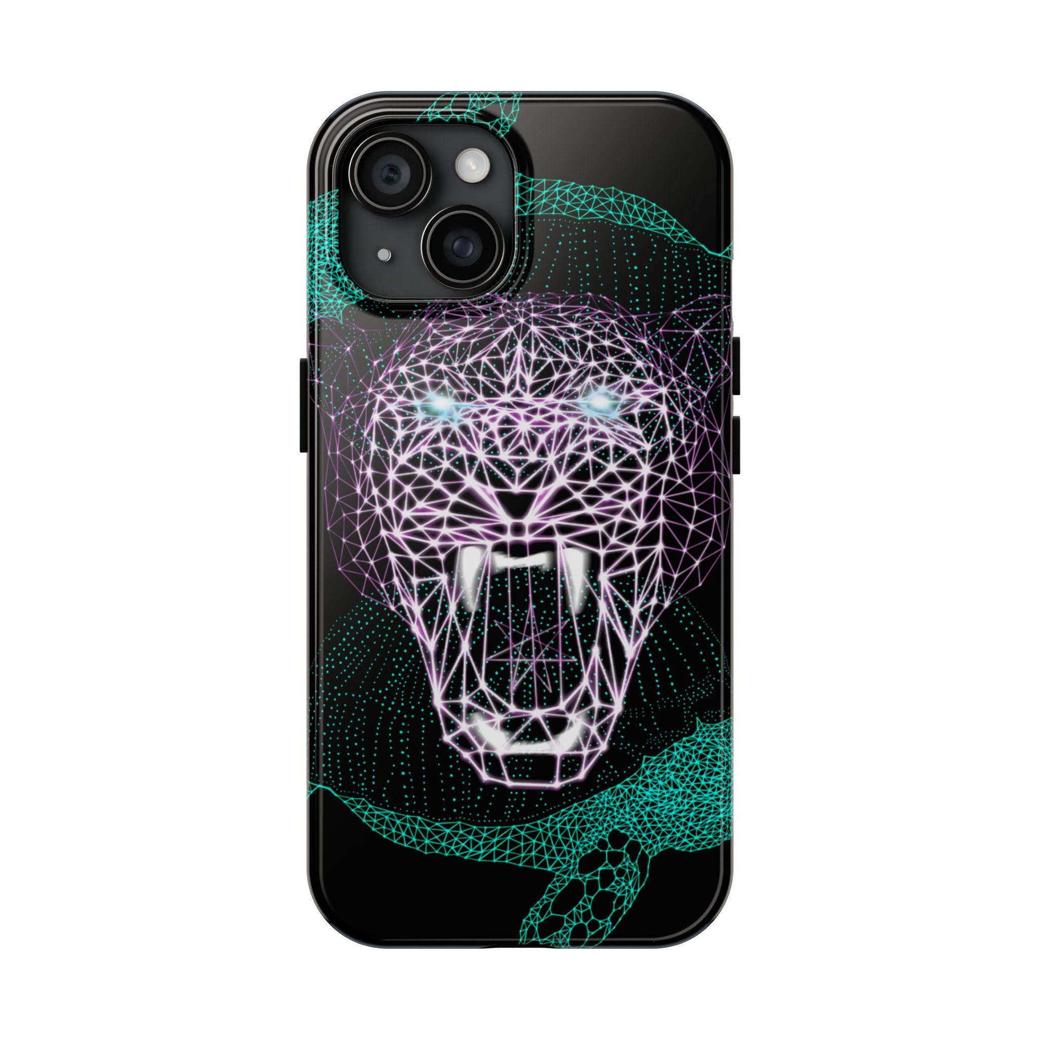 Phone Case - Fierce Panther Neon Polygon Design, Tough Phone Cases for Adventurers, Unique Smartphone Protector, Gift for Tech Lovers, Stylish Cell Phone [...]