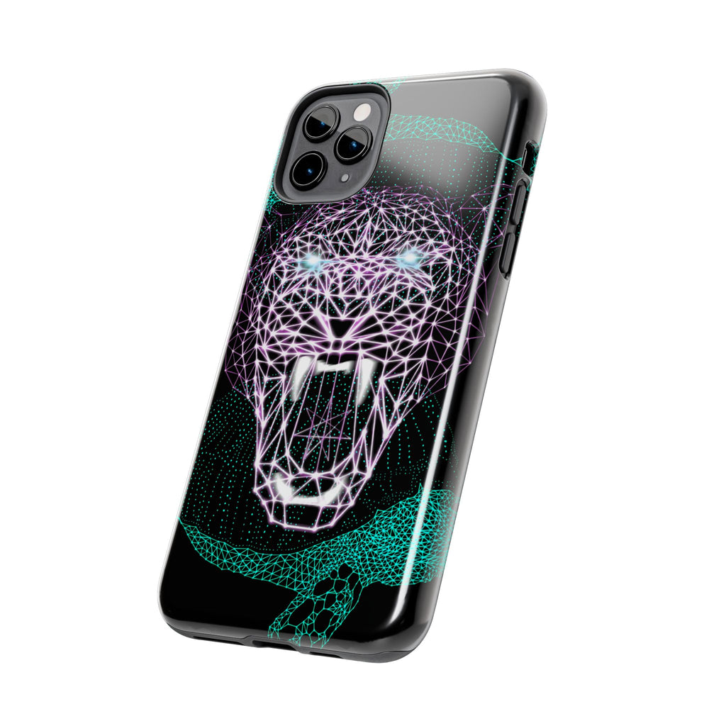 Phone Case - Fierce Panther Neon Polygon Design, Tough Phone Cases for Adventurers, Unique Smartphone Protector, Gift for Tech Lovers, Stylish Cell Phone [...]