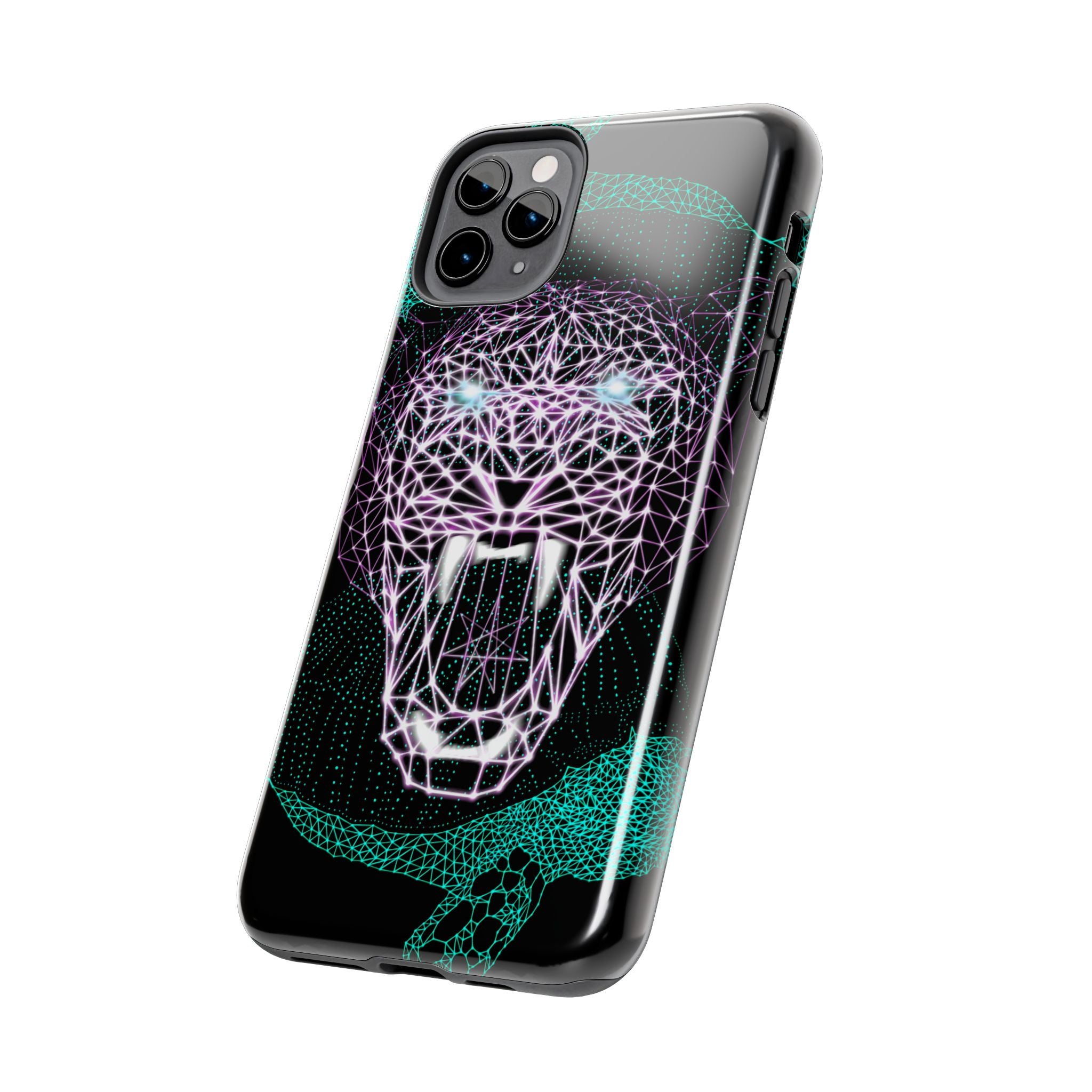 Phone Case - Fierce Panther Neon Polygon Design, Tough Phone Cases for Adventurers, Unique Smartphone Protector, Gift for Tech Lovers, Stylish Cell Phone [...]
