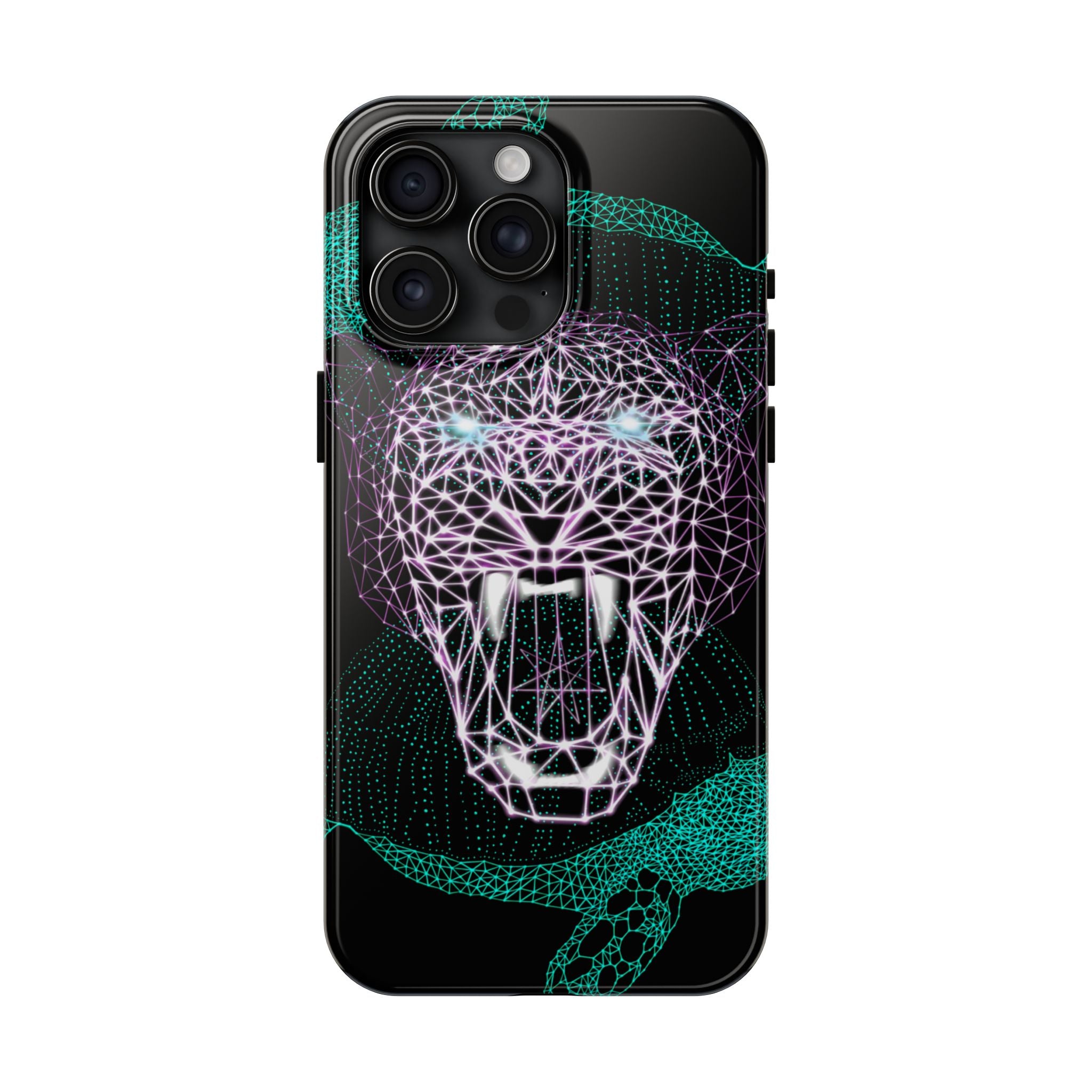 Phone Case - Fierce Panther Neon Polygon Design, Tough Phone Cases for Adventurers, Unique Smartphone Protector, Gift for Tech Lovers, Stylish Cell Phone [...]