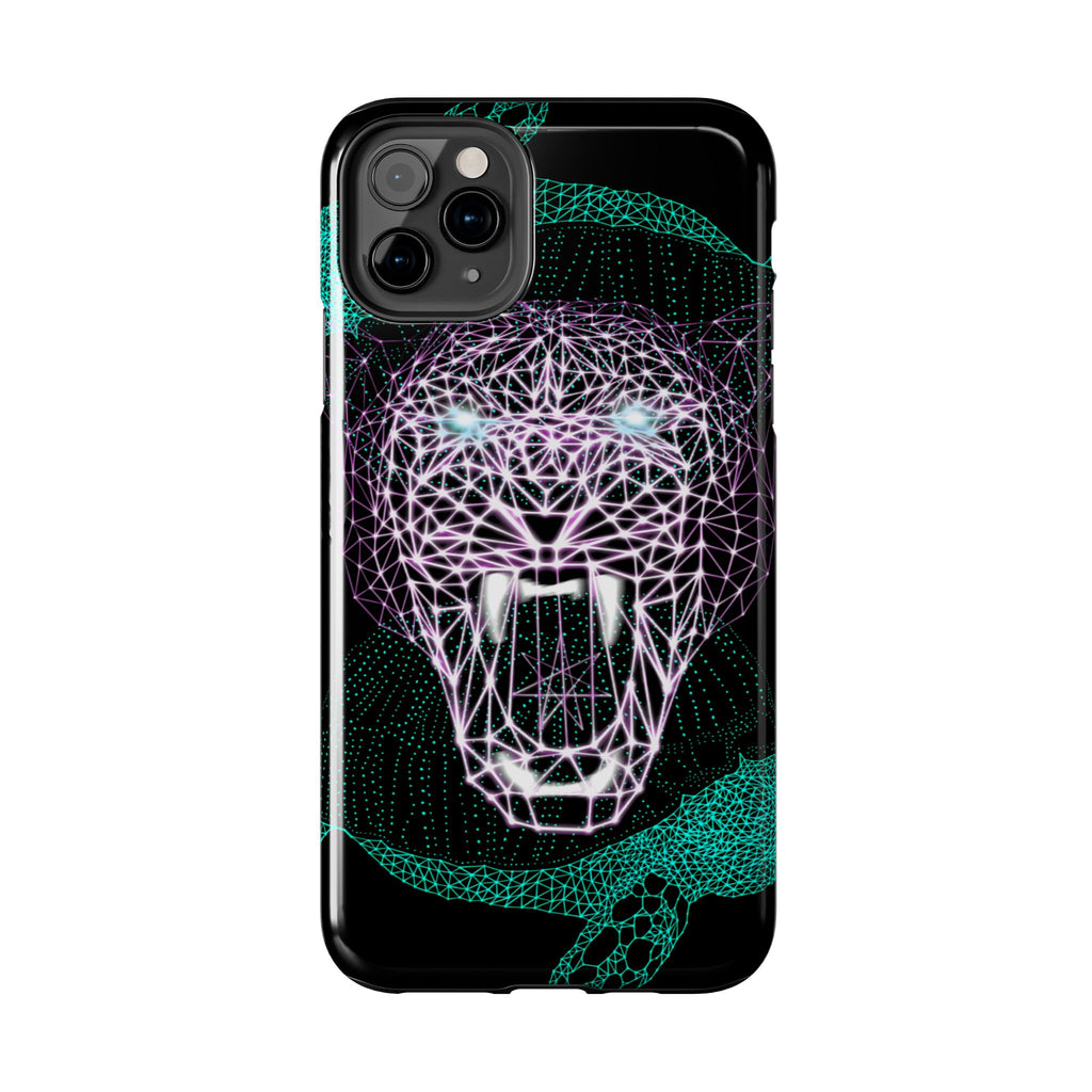 Phone Case - Fierce Panther Neon Polygon Design, Tough Phone Cases for Adventurers, Unique Smartphone Protector, Gift for Tech Lovers, Stylish Cell Phone [...]