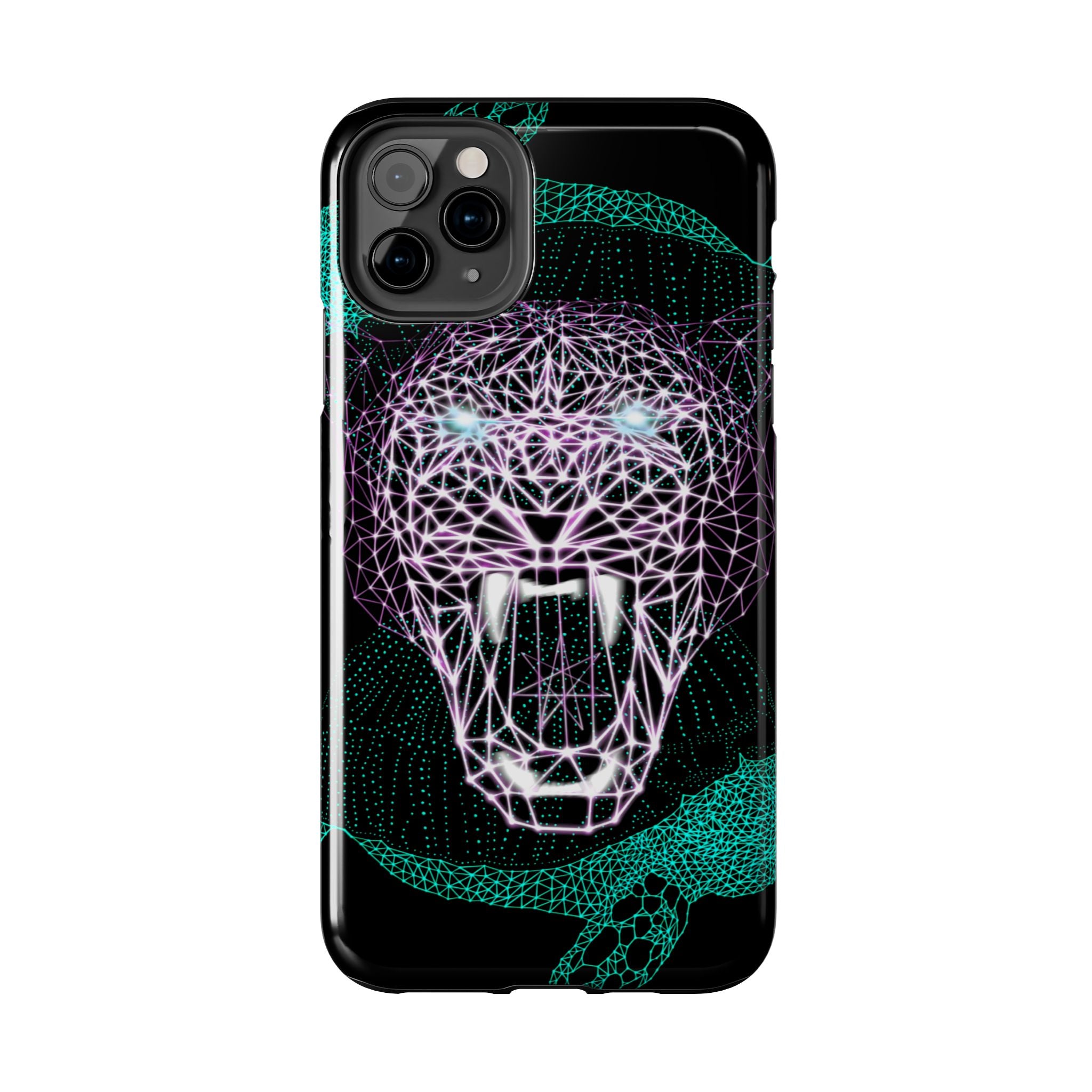 Phone Case - Fierce Panther Neon Polygon Design, Tough Phone Cases for Adventurers, Unique Smartphone Protector, Gift for Tech Lovers, Stylish Cell Phone [...]