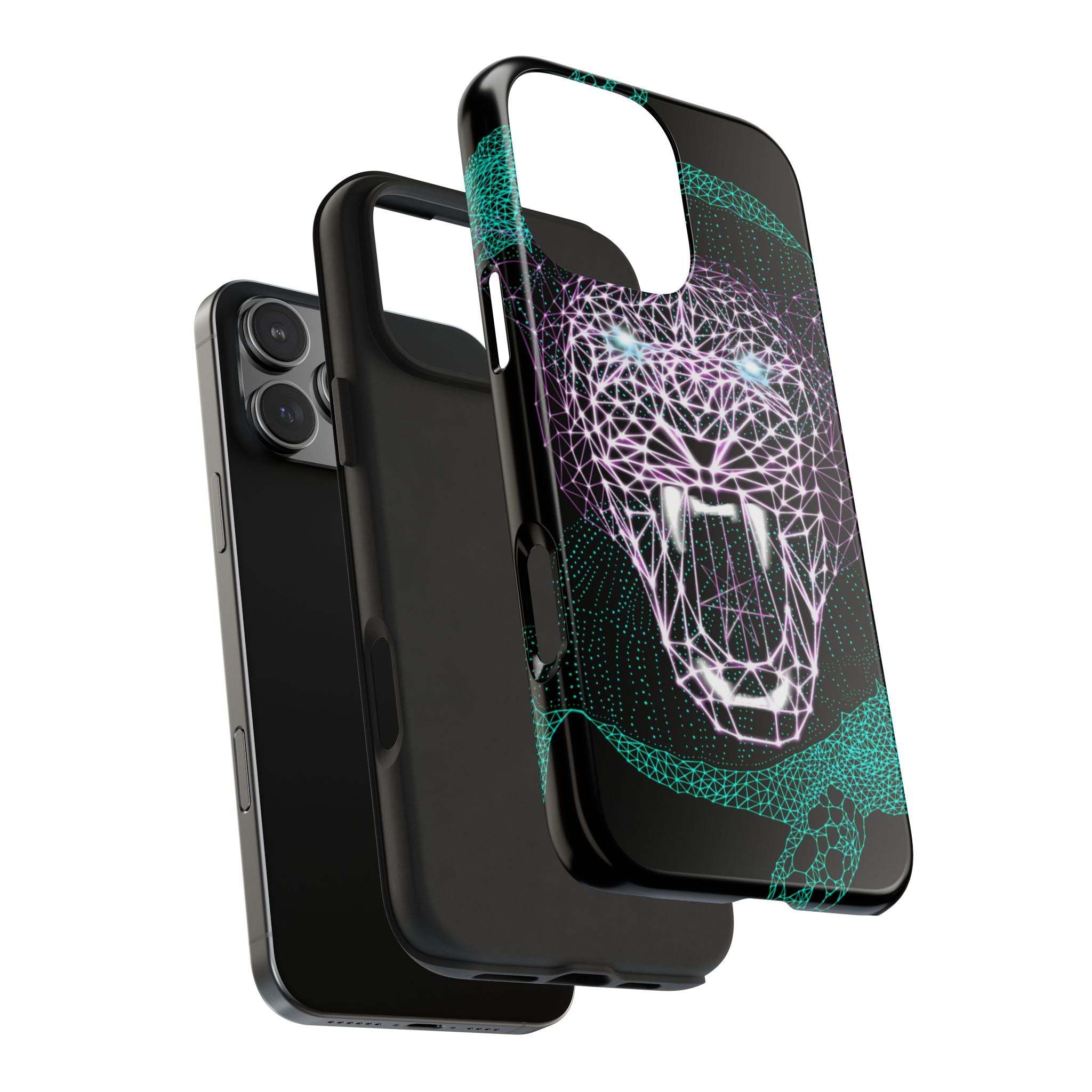 Phone Case - Fierce Panther Neon Polygon Design, Tough Phone Cases for Adventurers, Unique Smartphone Protector, Gift for Tech Lovers, Stylish Cell Phone [...]