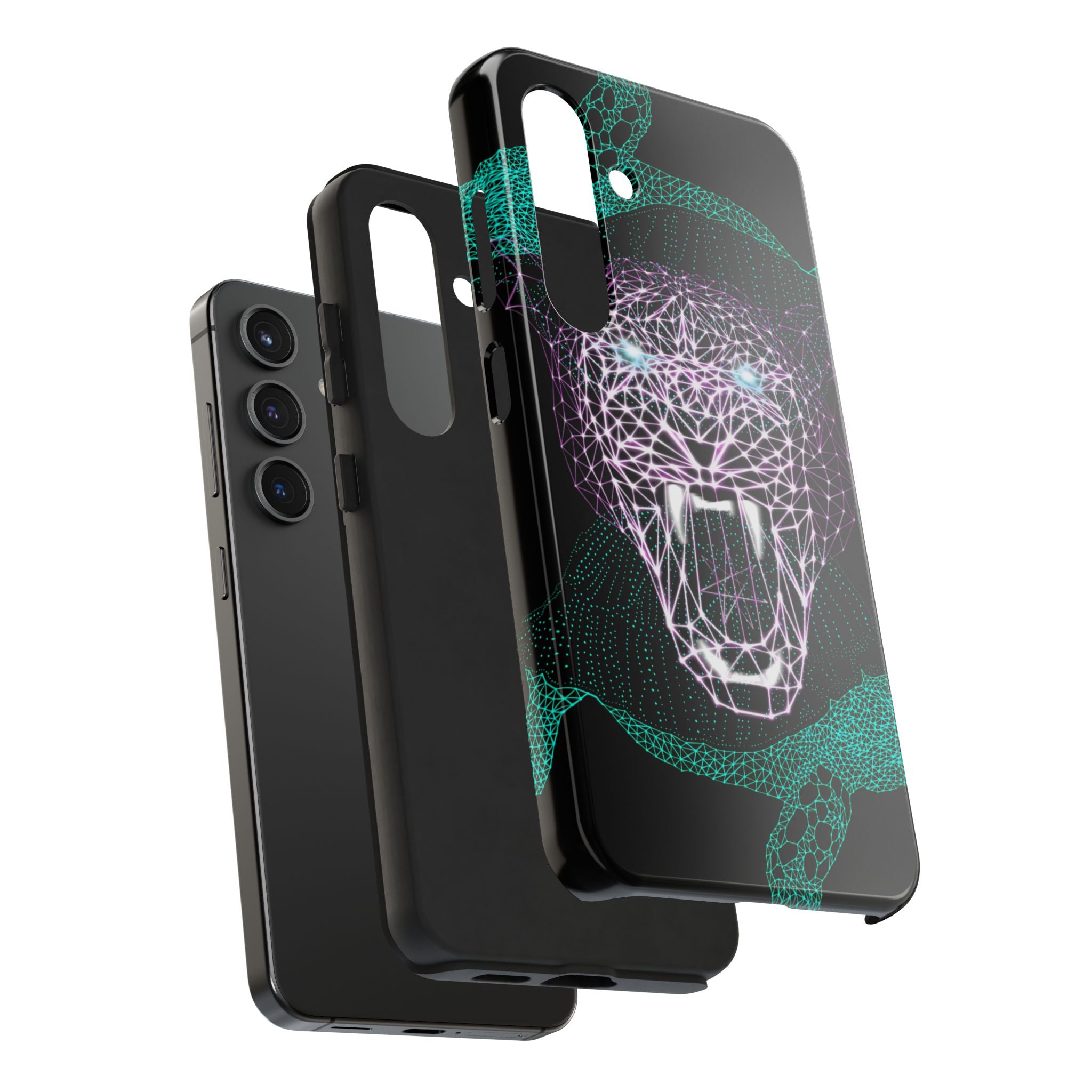Phone Case - Fierce Panther Neon Polygon Design, Tough Phone Cases for Adventurers, Unique Smartphone Protector, Gift for Tech Lovers, Stylish Cell Phone [...]