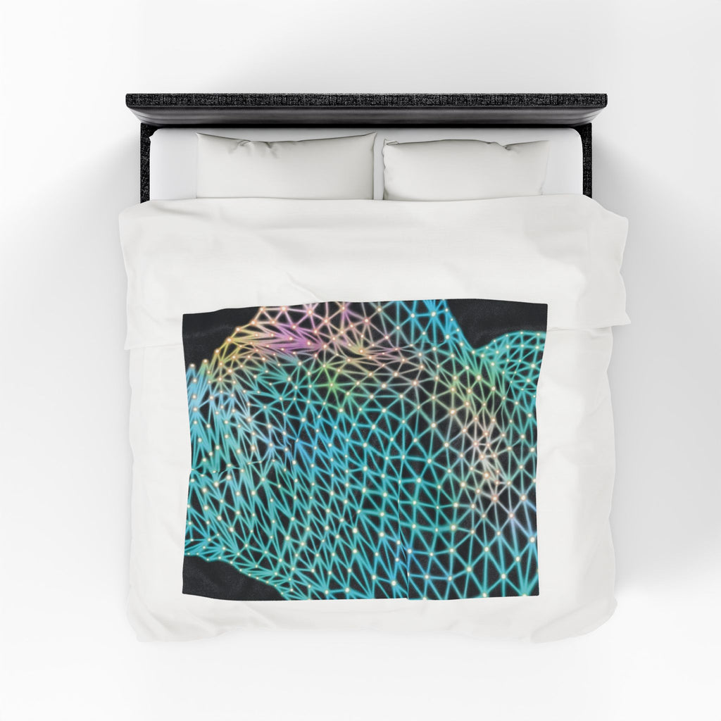 Plush Blanket - Ain’t Nothing Neon Polygon Design, Soft Throw for Home Decor, Cozy Gift, Warm Blanket, Cyberpunk Style