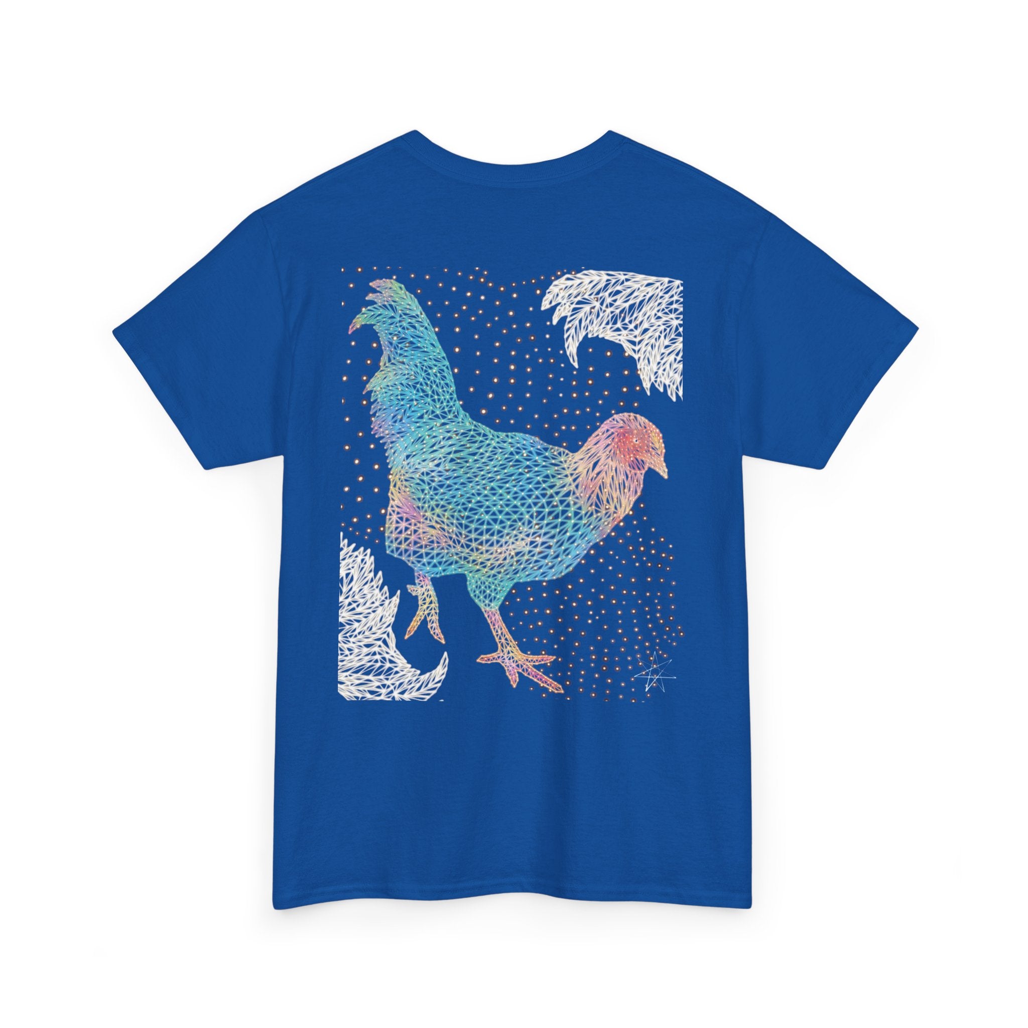Unisex T-Shirt - Laser Rooster Neon Polygon Design - Casual Wear, Gift for Reptile Lovers, Animal Lovers Apparel, Unique Streetwear