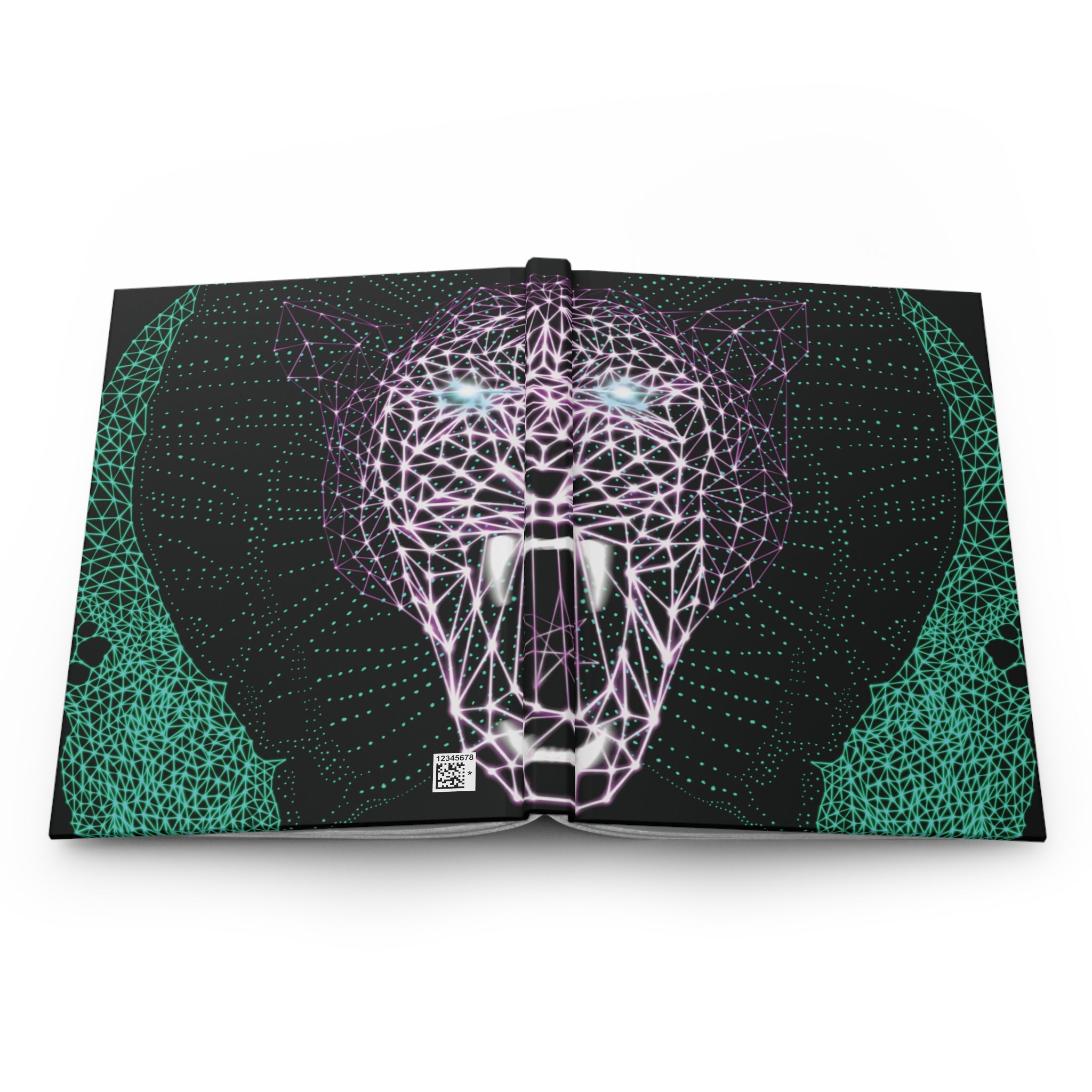 Hardcover Journal Matte -Neon Polygon Fierce Design, Stylish Modern Design for Writers, Students, Poets