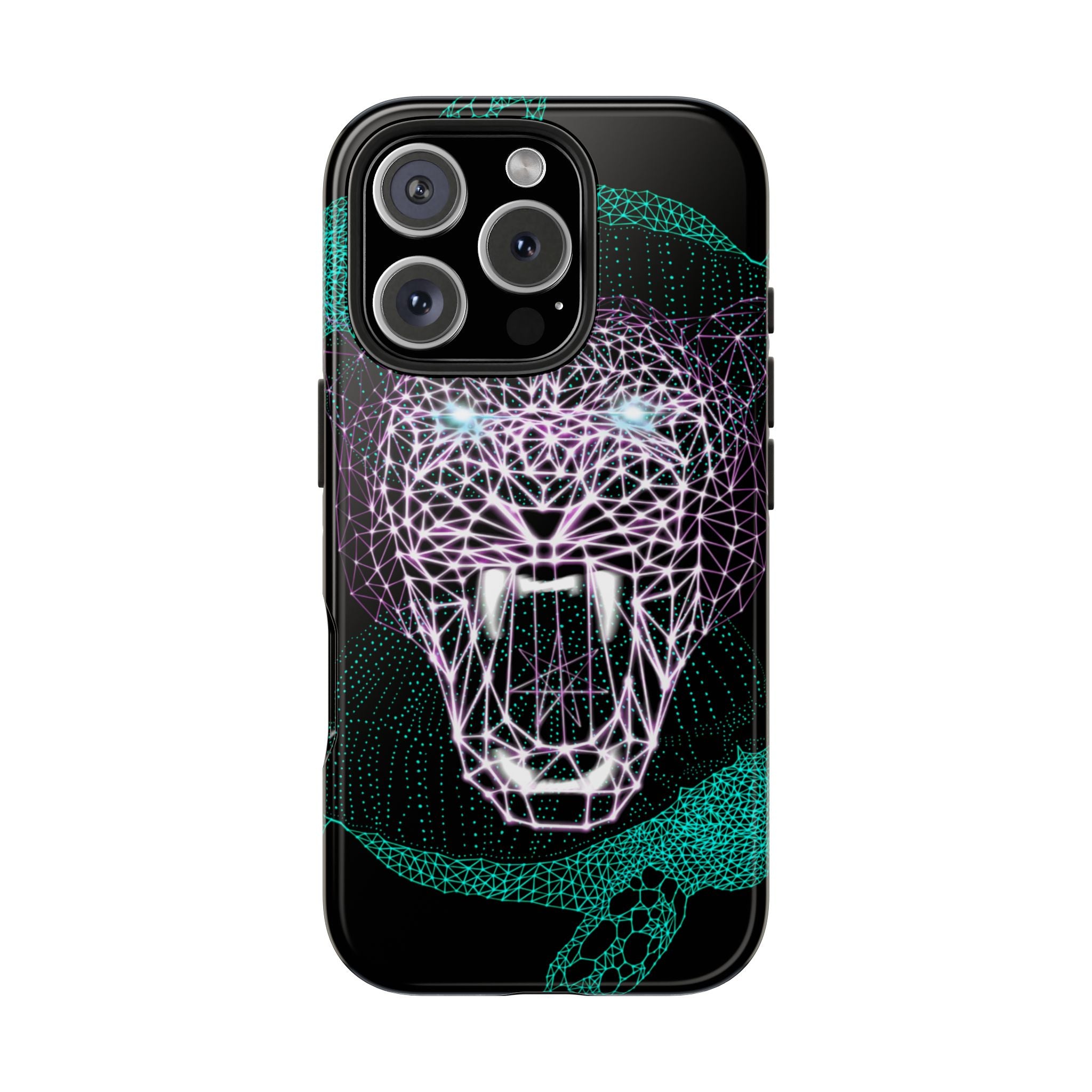 Phone Case - Fierce Panther Neon Polygon Design, Tough Phone Cases for Adventurers, Unique Smartphone Protector, Gift for Tech Lovers, Stylish Cell Phone [...]
